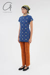 YANYAN KNITS 24 Autumn and Winter Short Sleeve Dress YYK-YYW24-0022-LAN Blue